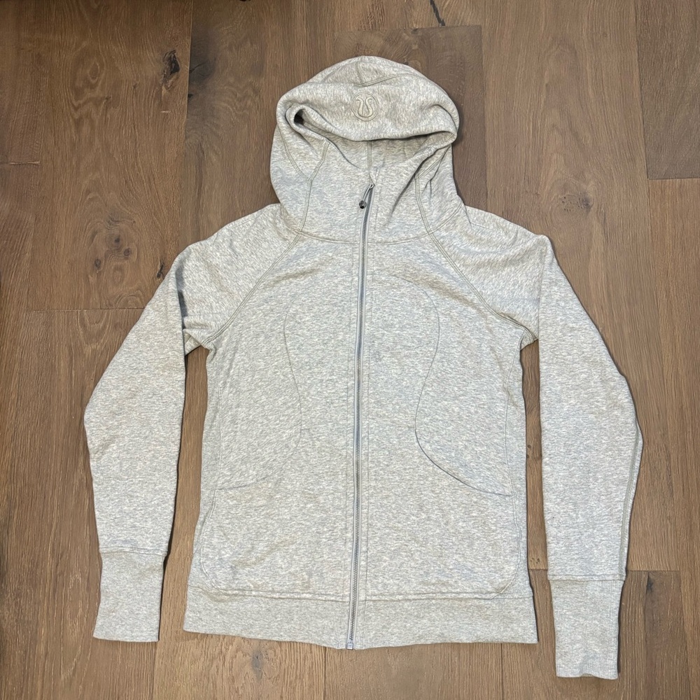 Lululemon Athletica Full Length Scuba Light Gray Hoodie